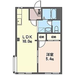 みどりハイツ 1LDKの間取図画像