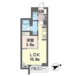 クオリスタ都賀 1LDKの間取図画像
