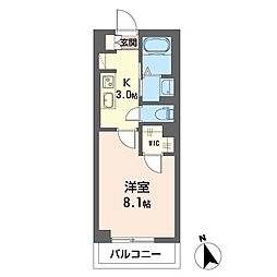 NewRich6 1Kの間取図画像