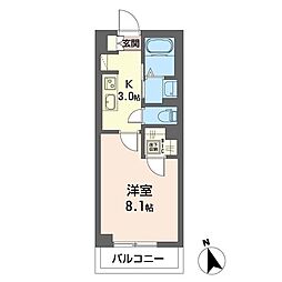 NewRich6 1Kの間取図画像