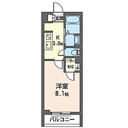 フォレナレジデンス 1Kの間取図画像