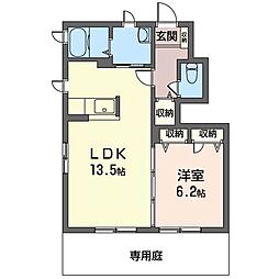 スカイハイツC 1LDKの間取図画像