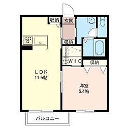 クロシェット6 1LDKの間取図画像