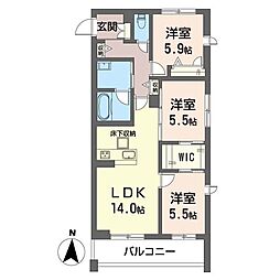 さくら 3LDKの間取図画像
