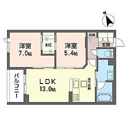セルディーナ プリマ 2LDKの間取図画像