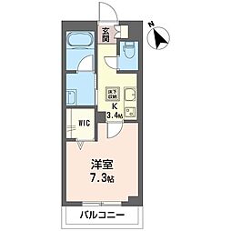 コーラルマンション 1Kの間取図画像