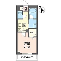 コーラルマンション 1Kの間取図画像