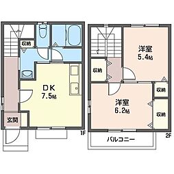 グリシーナ妙典 2DKの間取図画像