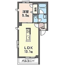 セルディーナ松波 1LDKの間取図画像