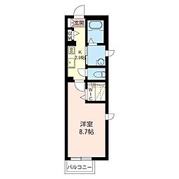 レジデンスモーツァルト 1Kの間取図画像