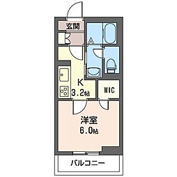 イーストメゾン 1Kの間取図画像