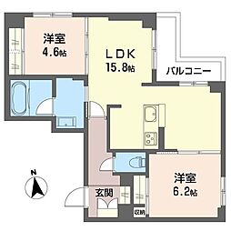 セルディーナ 2LDKの間取図画像