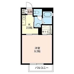 シャンブル1番館 1Kの間取図画像