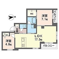 カイレアレジデンス 3階2LDKの間取り
