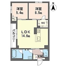 トラストメゾン白木蓮II 00201 2階2LDKの間取り