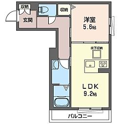 フローレスノセ 1階1LDKの間取り