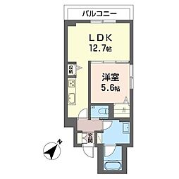 ルナステージ八千代台 1LDKの間取図画像
