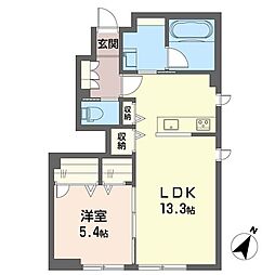 クオレール勝田台 1LDKの間取図画像