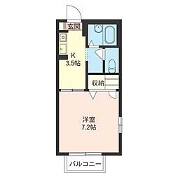 サニーヒル佐倉 1Kの間取図画像