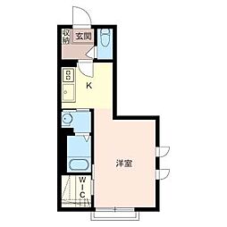 エムシーズン日大前 ワンルームの間取図画像
