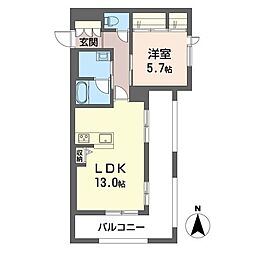 モンルミエール 1LDKの間取図画像