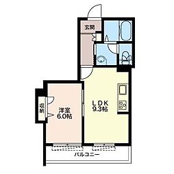 Ｇｒａｎｄ　Ｒｅｖｅ 1階1LDKの間取り