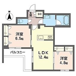フレジア 2階2LDKの間取り