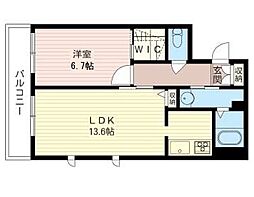 メゾンきみ 1LDKの間取図画像