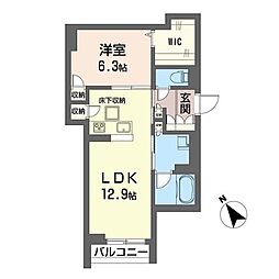アルフラット 1LDKの間取図画像