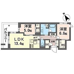 アラタグレース 2LDKの間取図画像