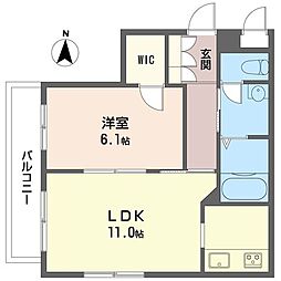 モンスティール 1LDKの間取図画像