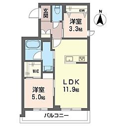 ハレ フアラライ 2LDKの間取図画像