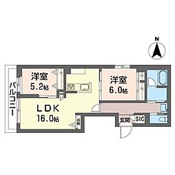 アルストラーレ 2LDKの間取図画像