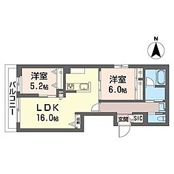 アルストラーレ 2LDKの間取図画像