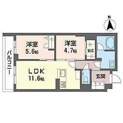 コート ボヌール 2LDKの間取図画像