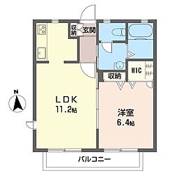 ブランドール高田 1LDKの間取図画像