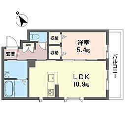クレアメゾン 1LDKの間取図画像