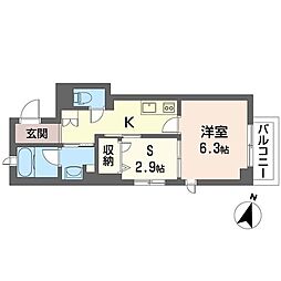 フルーリア 1SKの間取図画像