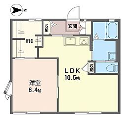 コーポ中松 1LDKの間取図画像