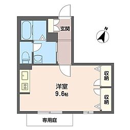 パレスエルクレア2 ワンルームの間取図画像