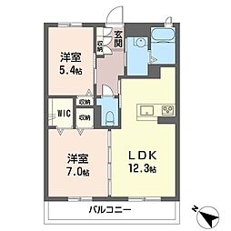 カッシーニ2 2LDKの間取図画像