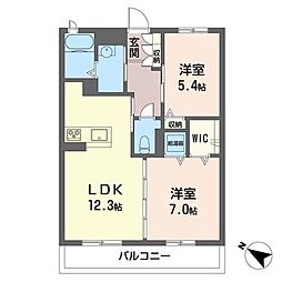 カッシーニ3 2LDKの間取図画像