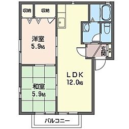 メイフェアB 2LDKの間取図画像