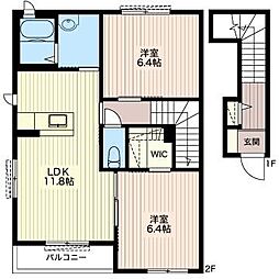 アゴラコートA 2LDKの間取図画像