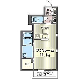 ラクールアムール ワンルームの間取図画像