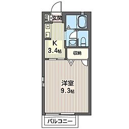 ピュアシャトレ 1Kの間取図画像