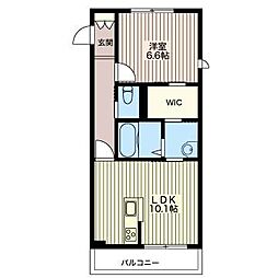 ヴィラーチェT 1LDKの間取図画像