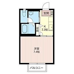 ボナールソフィア 1Kの間取図画像