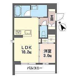 ブルーム ユー 今泉 1LDKの間取図画像