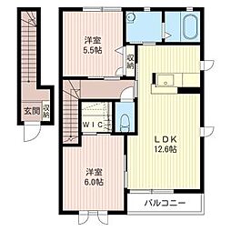 アーバンコートB 2LDKの間取図画像